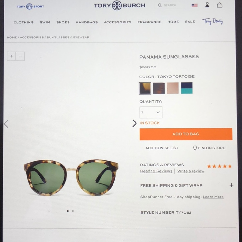 Tory Burch sunglasses - Picture 1 of 5